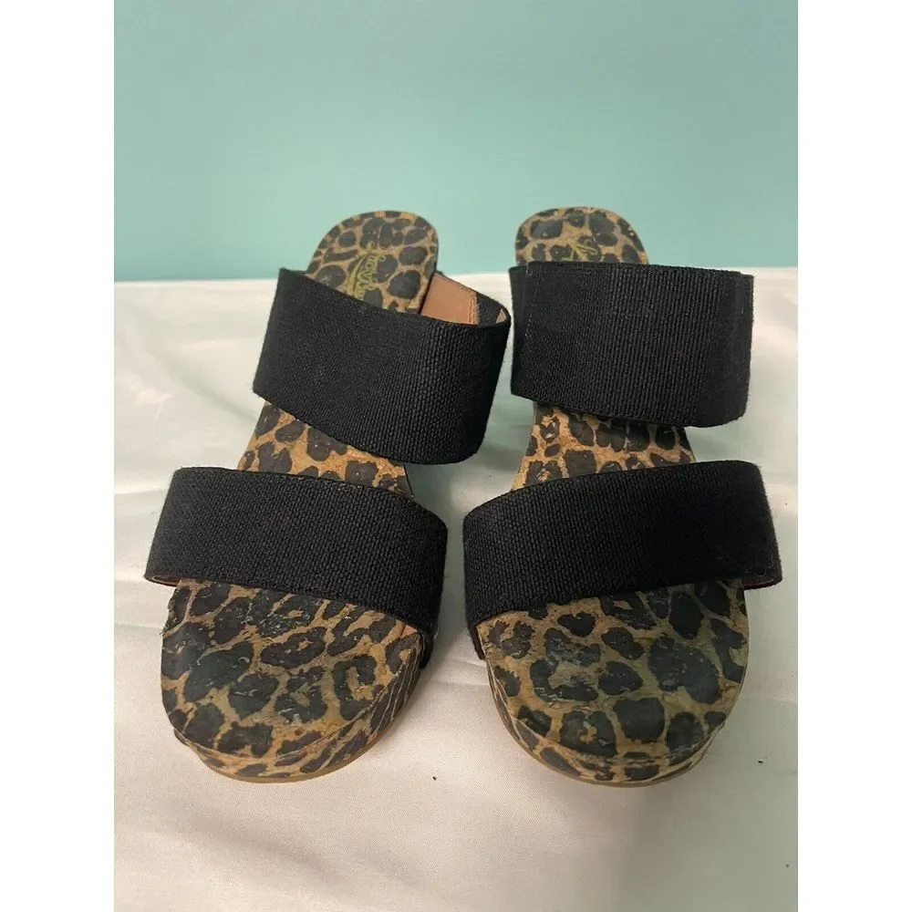 LUCKY BRAND Womens Black Chetta Platform Wedge Sandal 9.5M. S-279